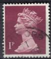 Royaume Uni 1977 Reine Elizabeth II Srie Machin 1 Penny bruntre mauve fonc SU