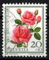 Suisse 1972; Y&T n 915, 20c + 10, fleurs, roses, Pro juventute