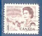 Canada n378 Elizabeth II 1c brun-violet oblitr