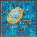 2001 3402 oblitr Demain l'Euro (pli lger)