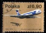 Pologne Yvert N2426 Oblitr 1979 Avion  compagnie LOT