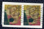 Royaume Uni Lot 2 Oblitrs Used La Vierge et l'Enfant sur fragment SU