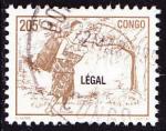 Timbre oblitr n 1076AR(Yvert) Congo 1998 - Femme  la hotte, surcharge LGAL
