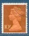 Grande-Bretagne N617 Elizabeth II 10p brun-orange oblitr