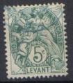 FRANCE Type BLANC - LEVANT Franais - YT 13 - 5c vert 