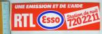 RTL UNE EMISSION DE L'AIDE / autocollant / radio / FM / ESSO