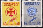 colombie - poste aerienne n 408/409 neufs**,moustique - 1962