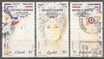 nouvelle-caledonie - n 579 + pa 261/262  serie complete oblitere - 1989  