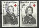 France 1964; Y&T n 1433-34; 0,20F & 0,25F + 0,10,  paire Croix Rouge