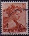 Italie/Italy 1961 - Oeuvre Michel-Ange (Sixtine): tte d'athlte, obl - YT 827 