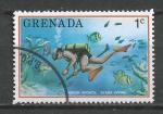 GRENADE - 1976 - Yt n 654 - Ob - Tourisme ; chasse sous-marine