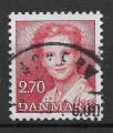 DANEMARK - 1984 - Yt n 799 - Ob - Reine Margrethe II 2,70k rouge brique