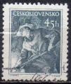 TCHECOSLOVAQUIE N 756 o Y&T 1954 La Tchcoslovaquie au travail (Mtallurgiste)