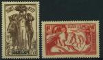 France, Guadeloupe : n 136 et 137 x anne 1937