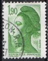 France Gandon 1986; Y&T n 2424; 1,90F, vert, Libert