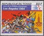 Timbre PA neuf ** n 241(Yvert) Tchad 1982 - JO Los Angeles, course de haies