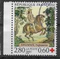 1995 FRANCE 2946a oblitr ,cachet rond, croix-rouge