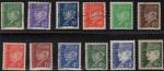 lot de 12 timbres  Ptain, type Hourriez, - oblitr - anne 1941-42