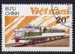 Timbre oblitr n 865(Yvert) Vietnam 1988 - Rail, locomotive