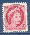 Canada N269 Elizabeth II 3c rose oblitr