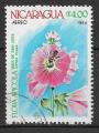 NICARAGUA - 1984 - Yt PA n 1057 - Ob - Flore apicole : althea rosea