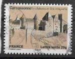 2013 FRANCE Adhesif 870 oblitr, cachet rond, Carcassonne