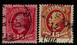 Suède 1944 - oblitéré - 2 timbres portrait