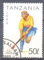Timbre de TANZANIE  1994  Obl   N  1514  Y&T  Sports  Hokey sur gazon
