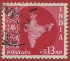 India 1957-58.- Mapa. Y&T 77. Scott 282. Michel 266.
