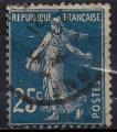 140 - Type Semeuse came  25c bleu - oblitr - anne 1903