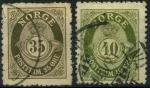 Norvge : n 80 et 81 oblitr anne 1910