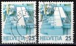 Suisse 1986; Y&T n 1252 & 1252a; 2x25c, prparation du courrier