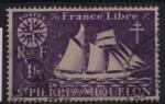 France, Saint Pierre et Miquelon : n 302 o oblitr anne 1942