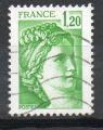 France Oblitr Yvert N2101 Sabine 1,20 Vert 1980