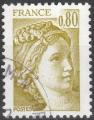 FRANCE - 1977/78 - Yt n  1971 - Ob - Sabine de Gandon 0,80c jaune olive