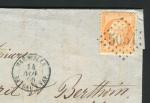 Rare lettre de Marseille pour Oran ( Algérie 1866 ) avec un n° 23 
