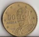 Grce/Greece 2002 - Pice/Coin 0.50 uro, E. Vnizlos , circule & propre
