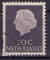 Pays-Bas : Y.T. 602A - Reine Juliana - 20 c - oblitr - anne 1953  