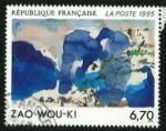 France 1994 - YT 2928 - oblitr - oeuvre de Zao Wou-Ki