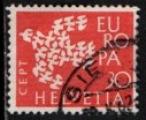 Suisse 1961; Y&T n 682; 30c, rouge, Europa