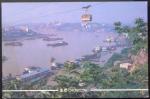 CPM  CHINE  CHONGQING Le Cble au dessus du fleuve JiaLing  Bateaux