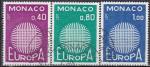 MONACO N 819/821 de 1970 oblitrs "europa"
