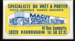 Autocollant MAGUY HAUBOURDIN 59  adhesif publicitaire 