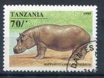 Timbre Rpublique de TANZANIE 1995  Obl  N 1831  Y&T Hippopotame