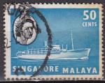 SINGAPOUR N° 39 de 1955 oblitéré
