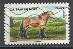 France 2013; Y&T n aa816; lettre verte 20g, carnet chevaux, le Trait du Nord