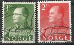 Norvge 1958; Y&T n 381 & 381B; 1 & 2o, Roi Olav V, srie courante