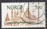 Norvge 1974; Y&T n 647; 100o, centenaire de l'UPU, monuments