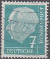 Allemagne - 1953/54 - Yt n 65A - Ob - Prsident Heuss 7p bleu vert