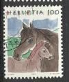 Suisse 1993; Y&T n 1419; 100c faune, chevaux